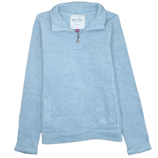 Weird Fish Womens Blue Size 10 1/2 Zip Fleece Sweatshirt