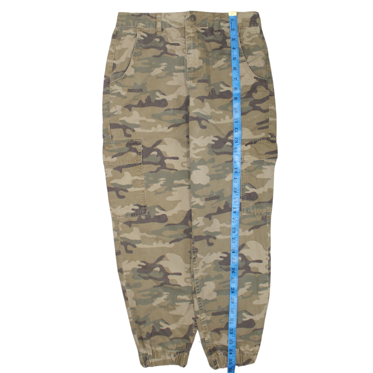 Zara Womens Camouflage Cargo Trousers Green Size 8