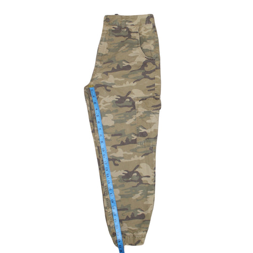 Zara Womens Camouflage Cargo Trousers Green Size 8