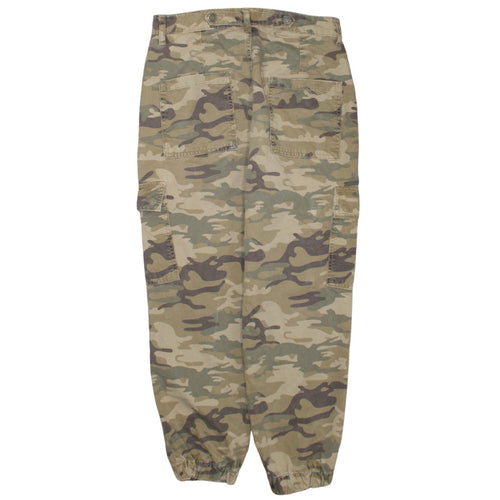 Zara Womens Camouflage Cargo Trousers Green Size 8