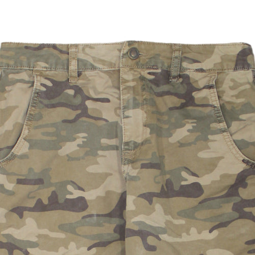 Zara Womens Camouflage Cargo Trousers Green Size 8