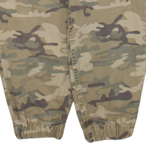 Zara Womens Camouflage Cargo Trousers Green Size 8