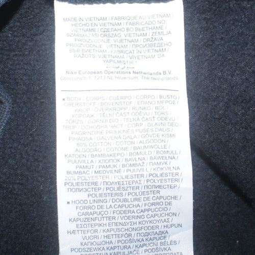 Nike Men's Black Pullover Hoodie L Regular Fit Fleece Sweatshirt