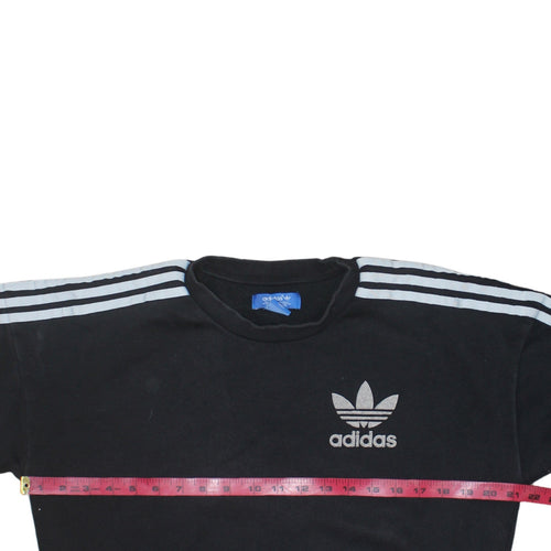 Adidas Womens Black XS Crew Neck Pullover Sweatshirt with Logo