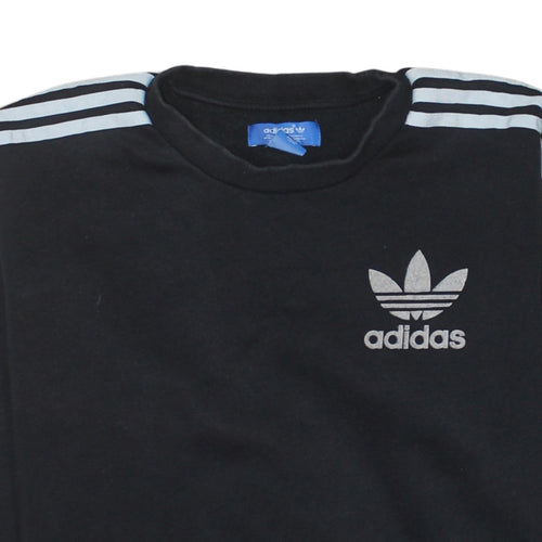 Adidas Womens Black XS Crew Neck Pullover Sweatshirt with Logo