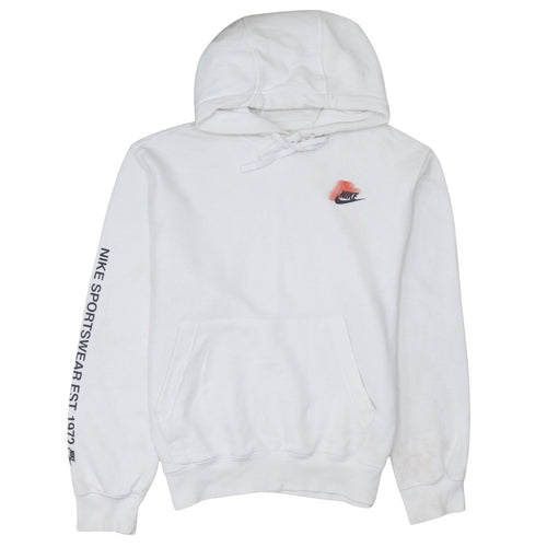 Nike Men's White Pullover Hoodie Small Graphic Logo Sportswear