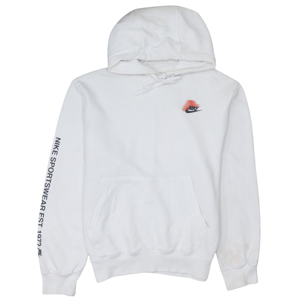 Nike Men's White Pullover Hoodie Small Graphic Logo Sportswear
