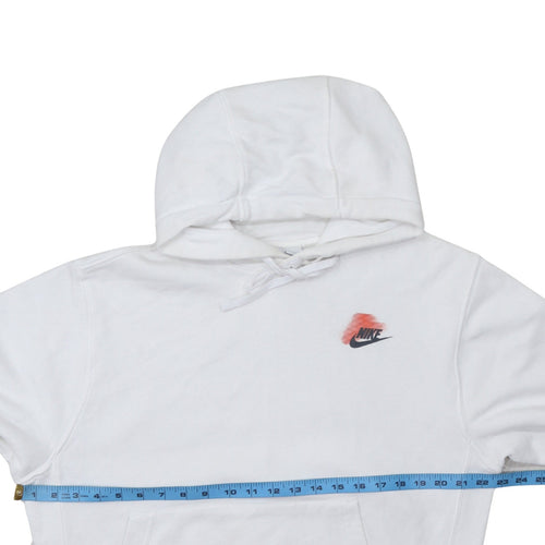 Nike Men's White Pullover Hoodie Small Graphic Logo Sportswear