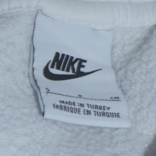 Nike Men's White Pullover Hoodie Small Graphic Logo Sportswear