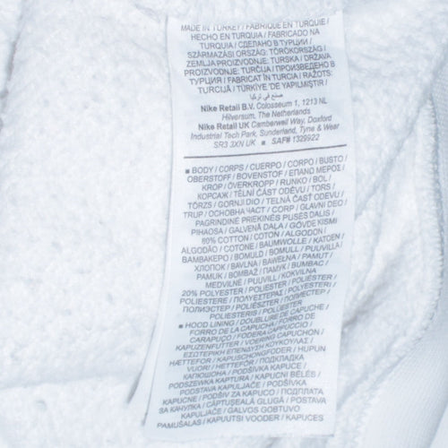 Nike Men's White Pullover Hoodie Small Graphic Logo Sportswear