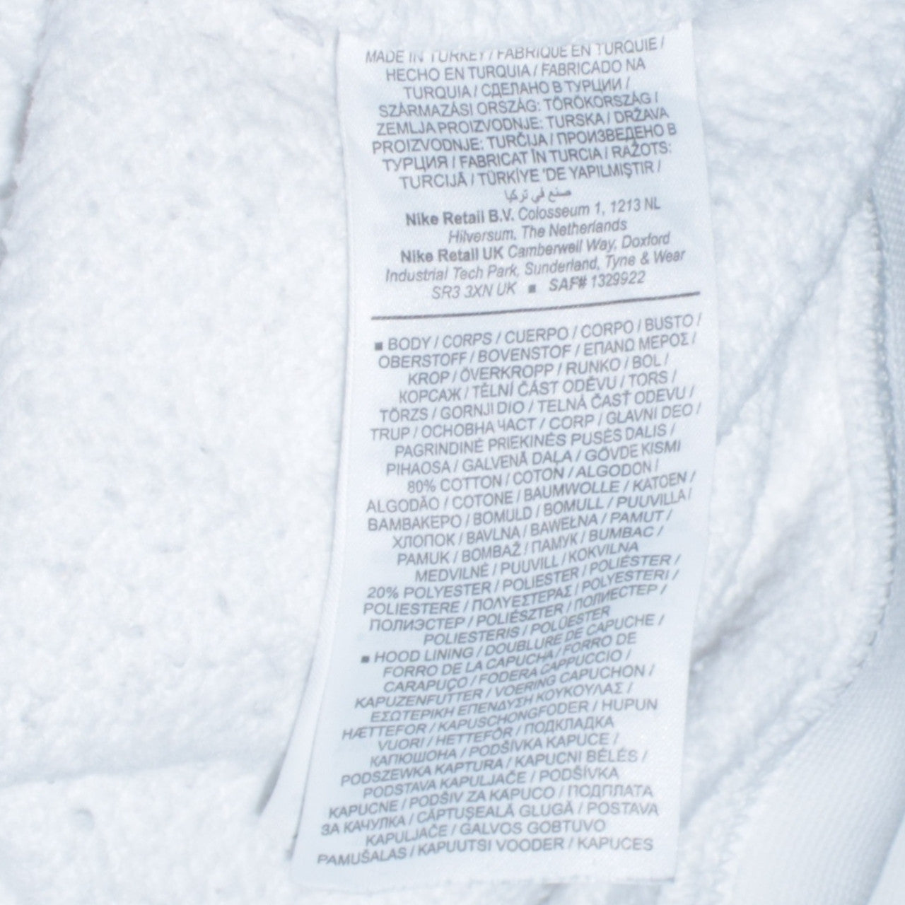 Nike Men's White Pullover Hoodie Small Graphic Logo Sportswear