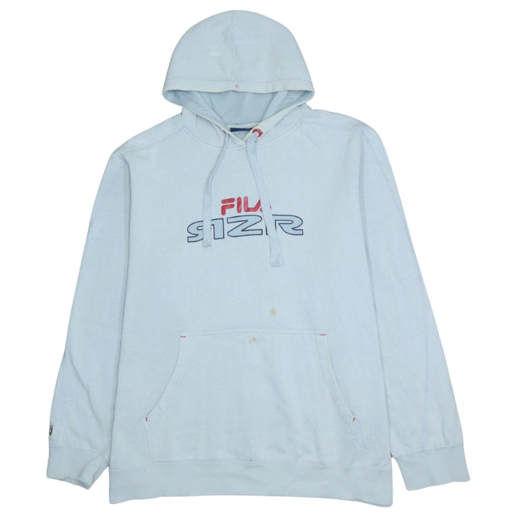Fila Mens Blue Pullover Hoodie 2XL Sports Logo Hooded Sweatshirt