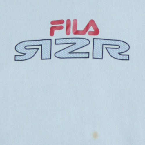 Fila Mens Blue Pullover Hoodie 2XL Sports Logo Hooded Sweatshirt