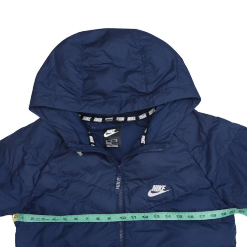 Nike Boys Blue XL Hooded Puffer Jacket Winter Zip Coat