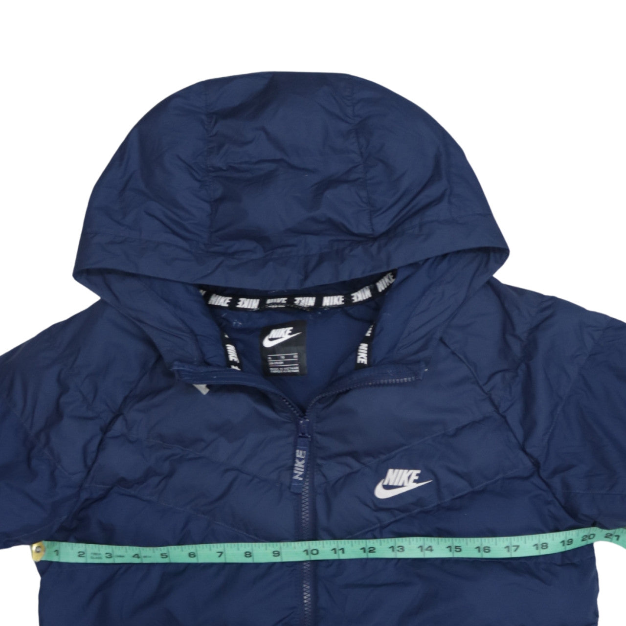 Nike Boys Blue XL Hooded Puffer Jacket Winter Zip Coat