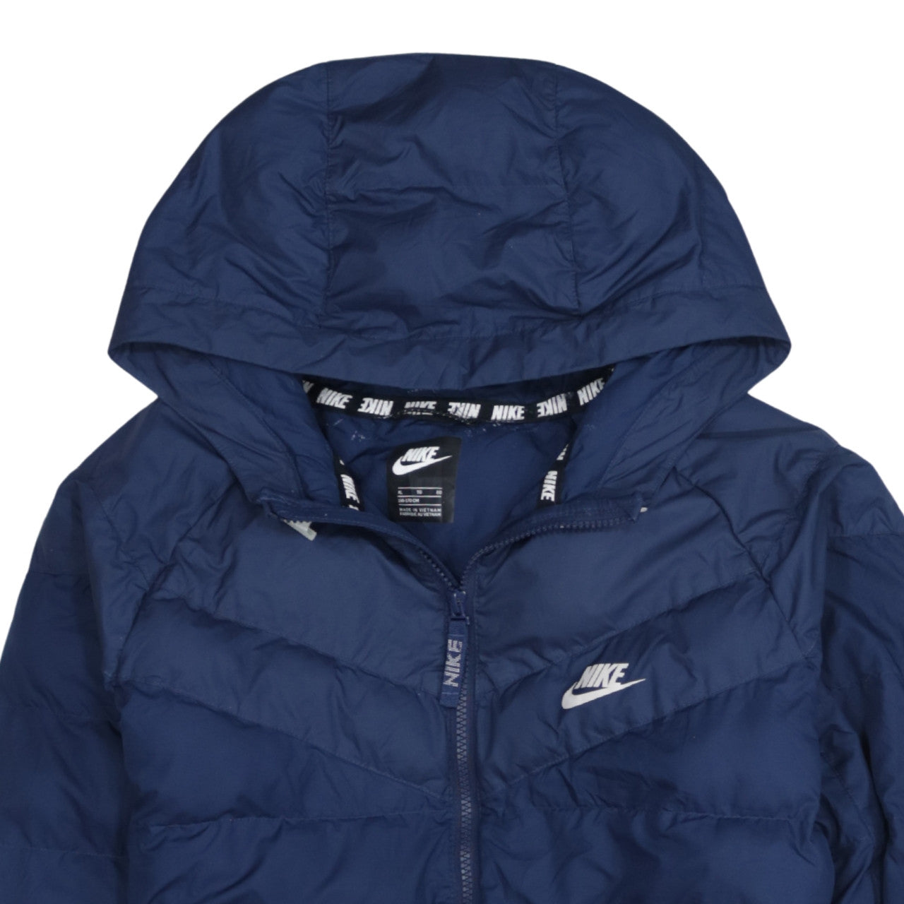 Nike Boys Blue XL Hooded Puffer Jacket Winter Zip Coat