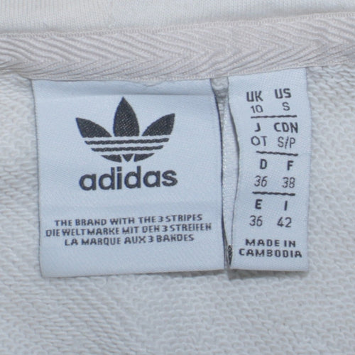 Adidas Women Ivory Hoodie Size 10 Pullover Cotton Classic Fit