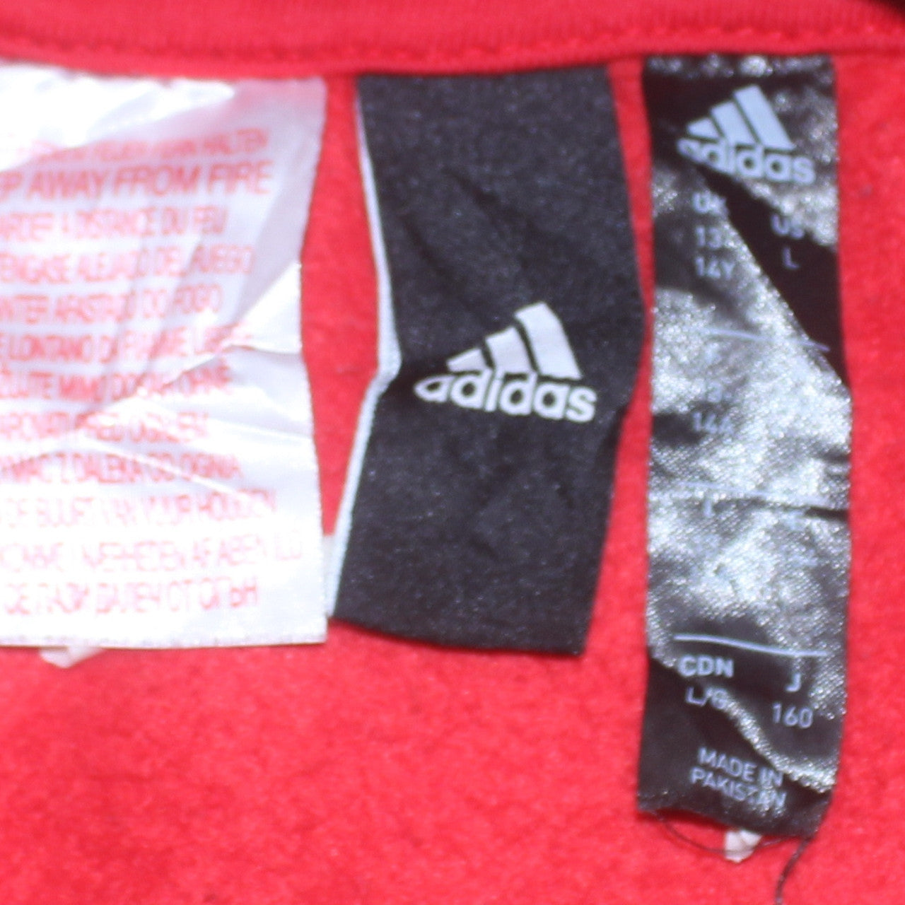 Adidas Boys Red Navy Colourblock Pullover Hoodie Size 14 Years