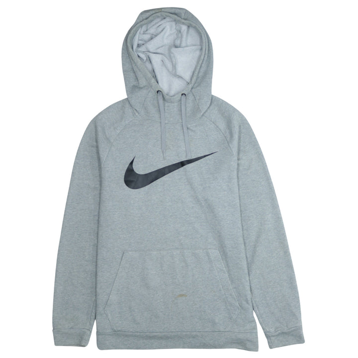 Nike Mens Grey Pullover Hoodie Small Dri-Fit Sports Logo Sweatshirt