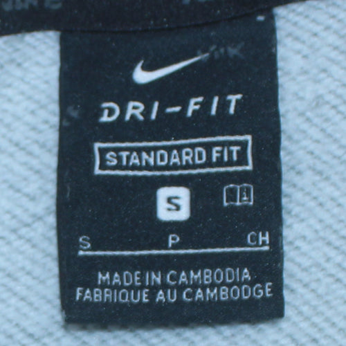 Nike Mens Grey Pullover Hoodie Small Dri-Fit Sports Logo Sweatshirt