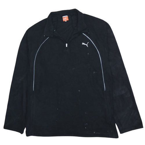 Puma Men's Black XL 1/4 Zip Fleece Sweatshirt Pullover