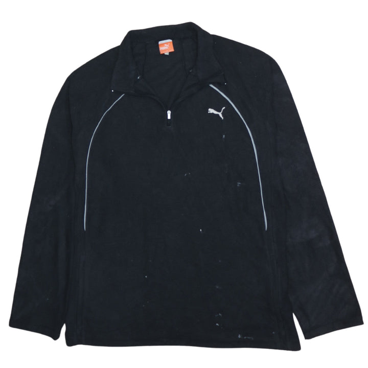 Puma Men's Black XL 1/4 Zip Fleece Sweatshirt Pullover