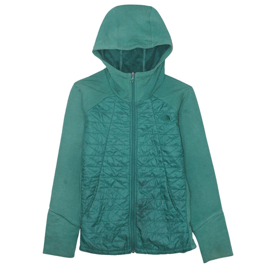 The North Face Womens Green S Hooded Quilted Full Zip Jacket
