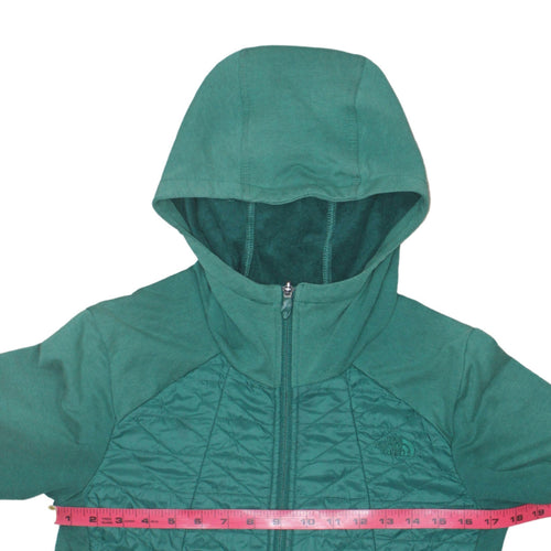 The North Face Womens Green S Hooded Quilted Full Zip Jacket