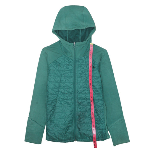 The North Face Womens Green S Hooded Quilted Full Zip Jacket