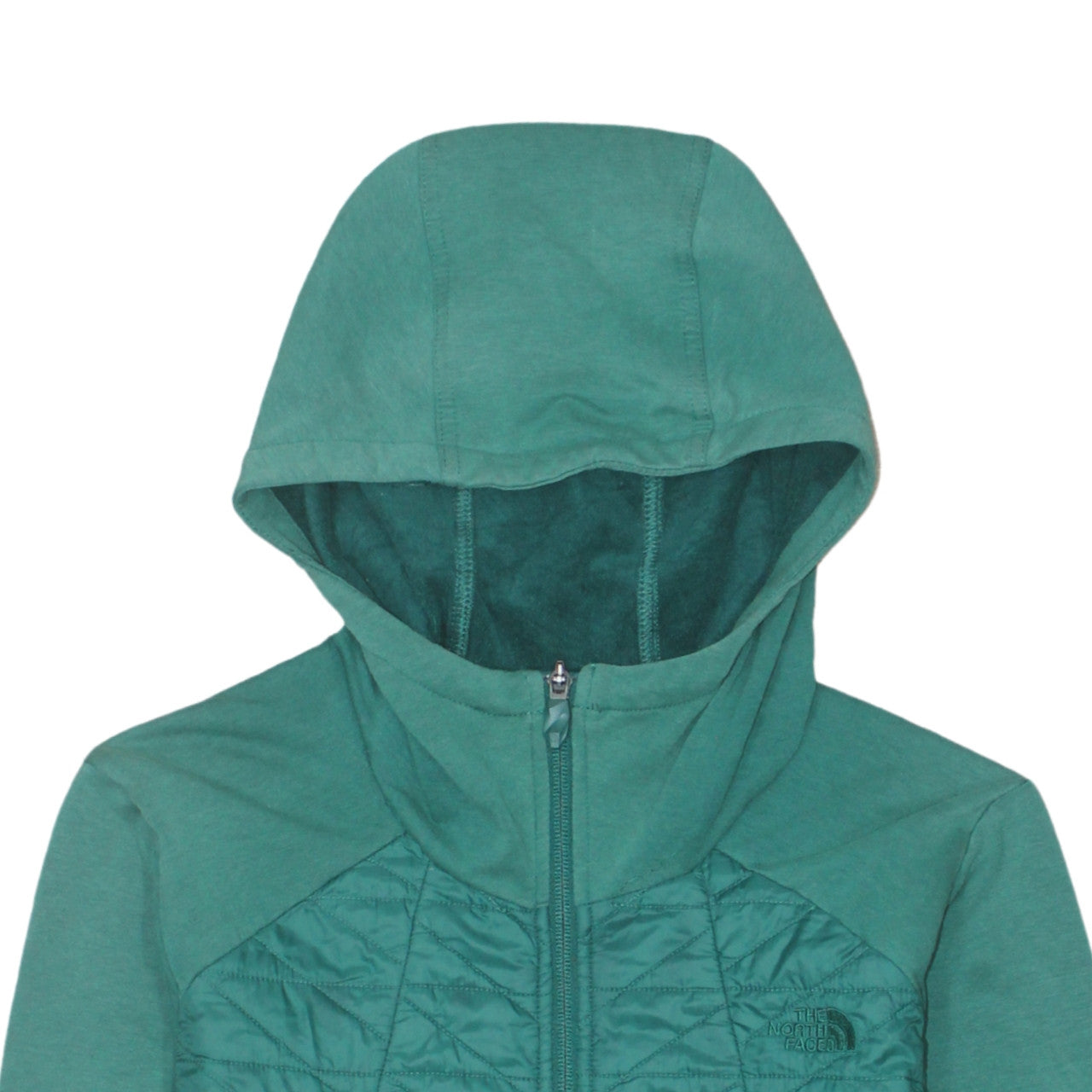The North Face Womens Green S Hooded Quilted Full Zip Jacket