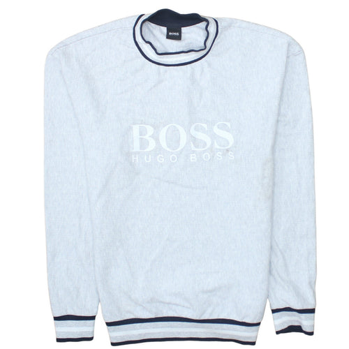 Hugo Boss Men's Grey Logo Pullover Sweatshirt M Regular Fit