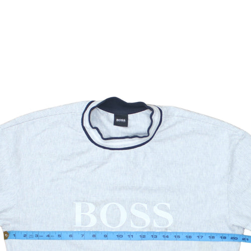 Hugo Boss Men's Grey Logo Pullover Sweatshirt M Regular Fit