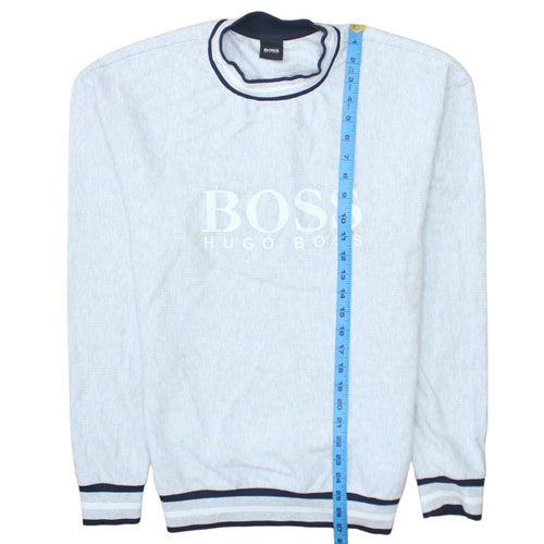 Hugo Boss Men's Grey Logo Pullover Sweatshirt M Regular Fit