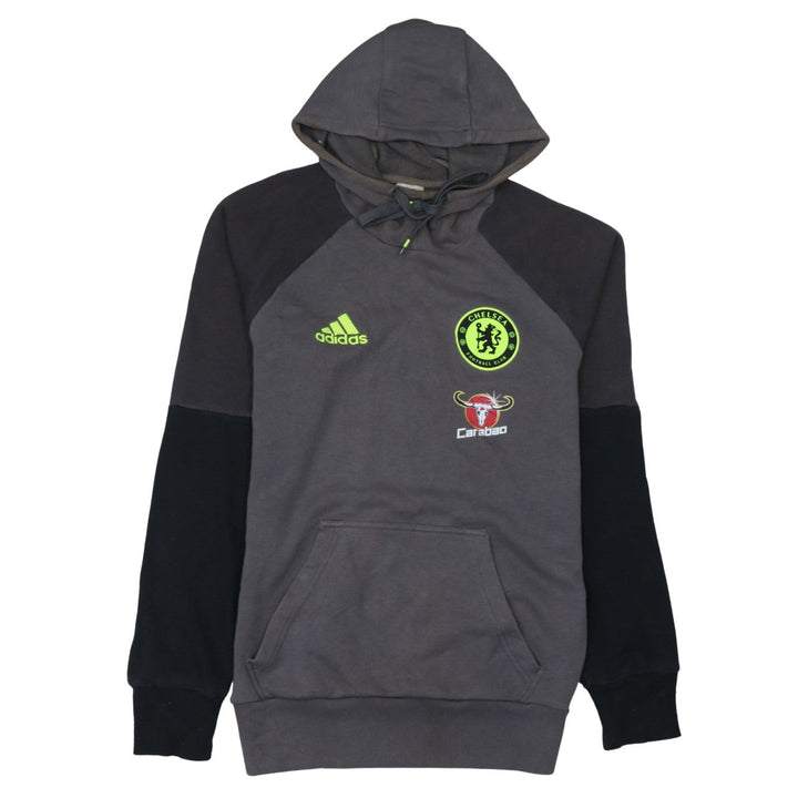 Adidas Mens Grey Chelsea FC Pullover Hoodie Small Regular Fit