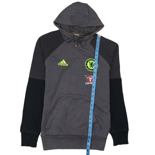 Adidas Mens Grey Chelsea FC Pullover Hoodie Small Regular Fit