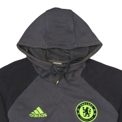 Adidas Mens Grey Chelsea FC Pullover Hoodie Small Regular Fit