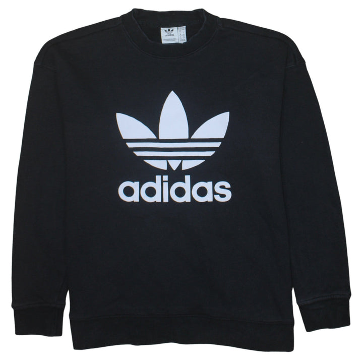 Adidas Women Black Size 12 Crew Neck Pullover Sweatshirt