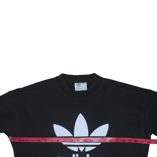 Adidas Women Black Size 12 Crew Neck Pullover Sweatshirt