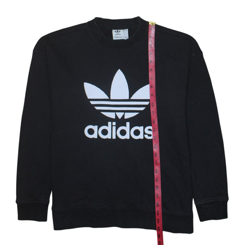 Adidas Women Black Size 12 Crew Neck Pullover Sweatshirt