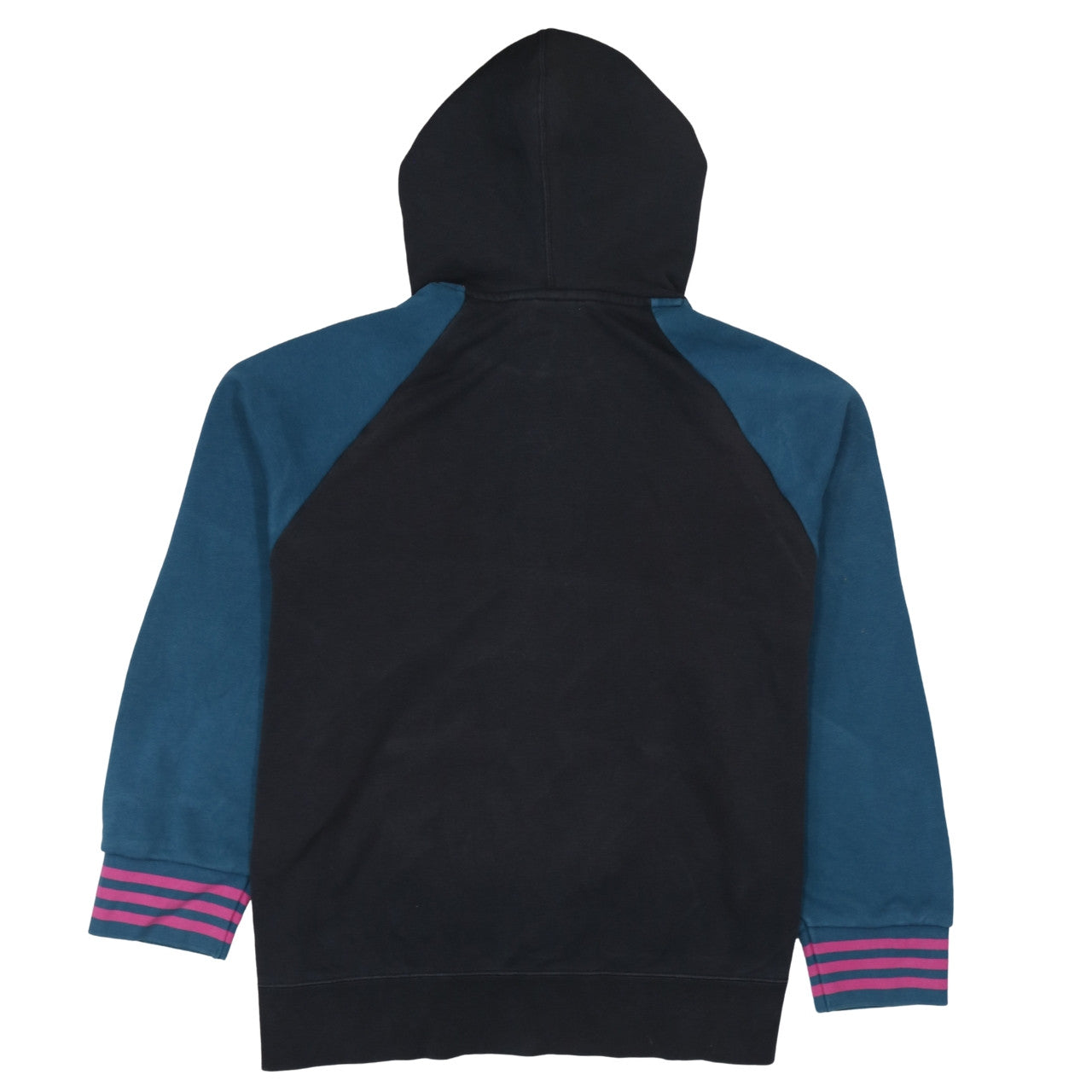 Adidas Womens Black & Blue Pullover Hoodie Size 16 Cotton Blend