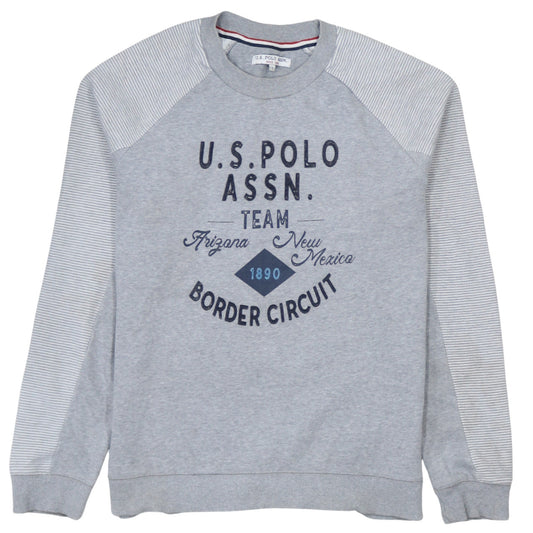U.S. Polo Assn. Men's Grey Crew Neck Sweatshirt Size S Regular Fit