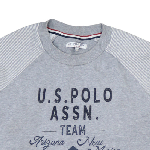 U.S. Polo Assn. Men's Grey Crew Neck Sweatshirt Size S Regular Fit