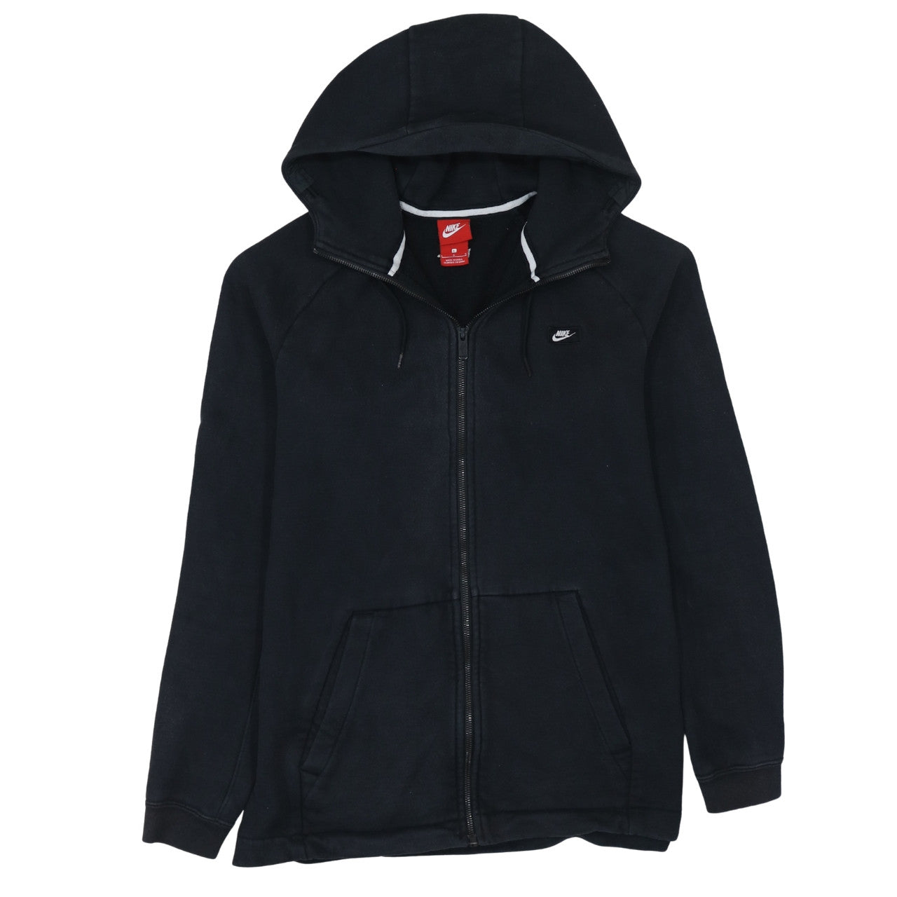 Nike Men's Black Full Zip Hoodie Size L Classic Fleece Sweatshirt