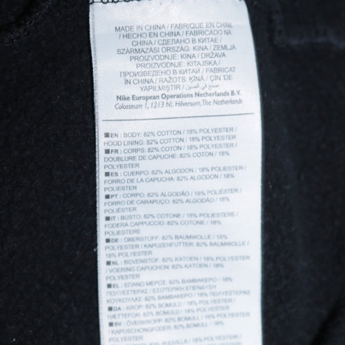 Nike Men's Black Full Zip Hoodie Size L Classic Fleece Sweatshirt