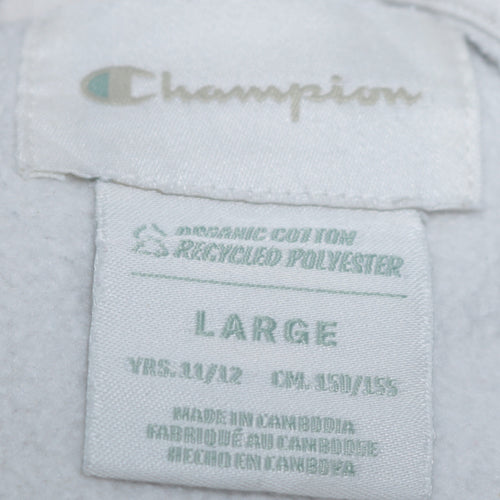 Champion Boys White Pullover Hoodie Size 11-12 Years Cotton Blend