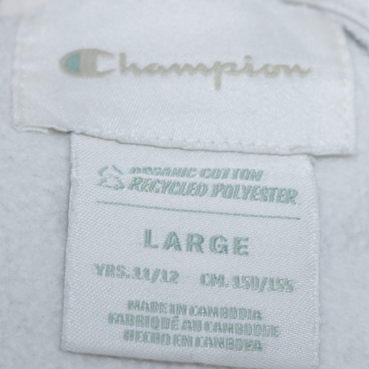 Champion Boys White Pullover Hoodie Size 11-12 Years Cotton Blend