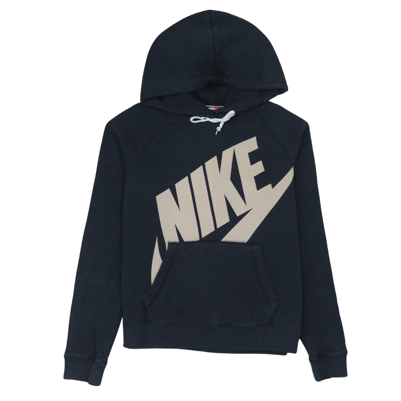 Nike Womens Black Beige Pullover Hoodie Medium Logo Print