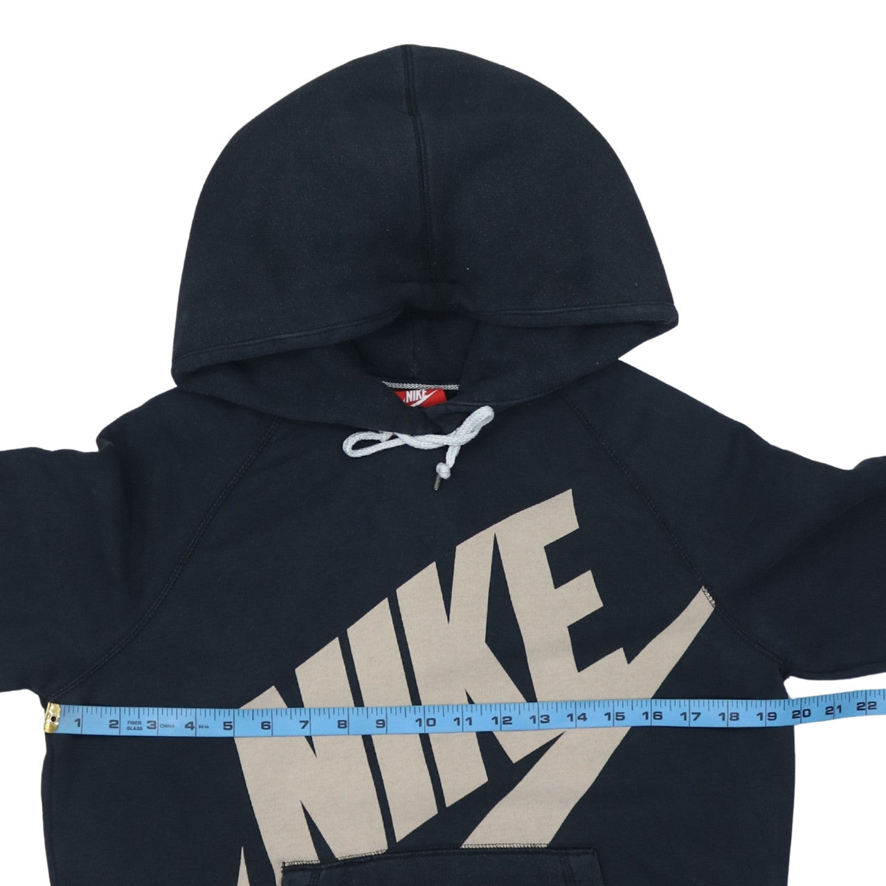Nike Womens Black Beige Pullover Hoodie Medium Logo Print
