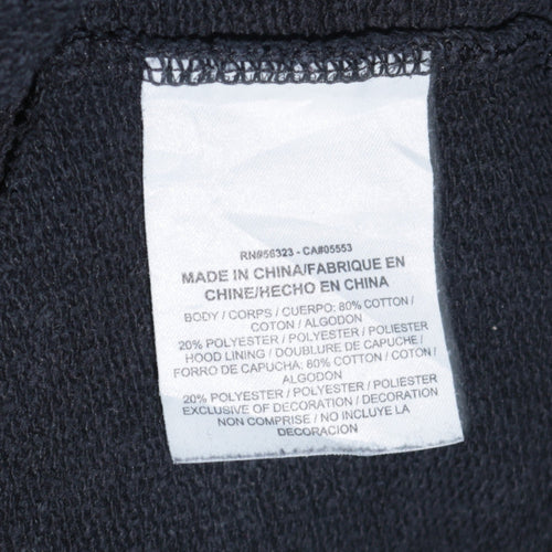 Nike Womens Black Beige Pullover Hoodie Medium Logo Print