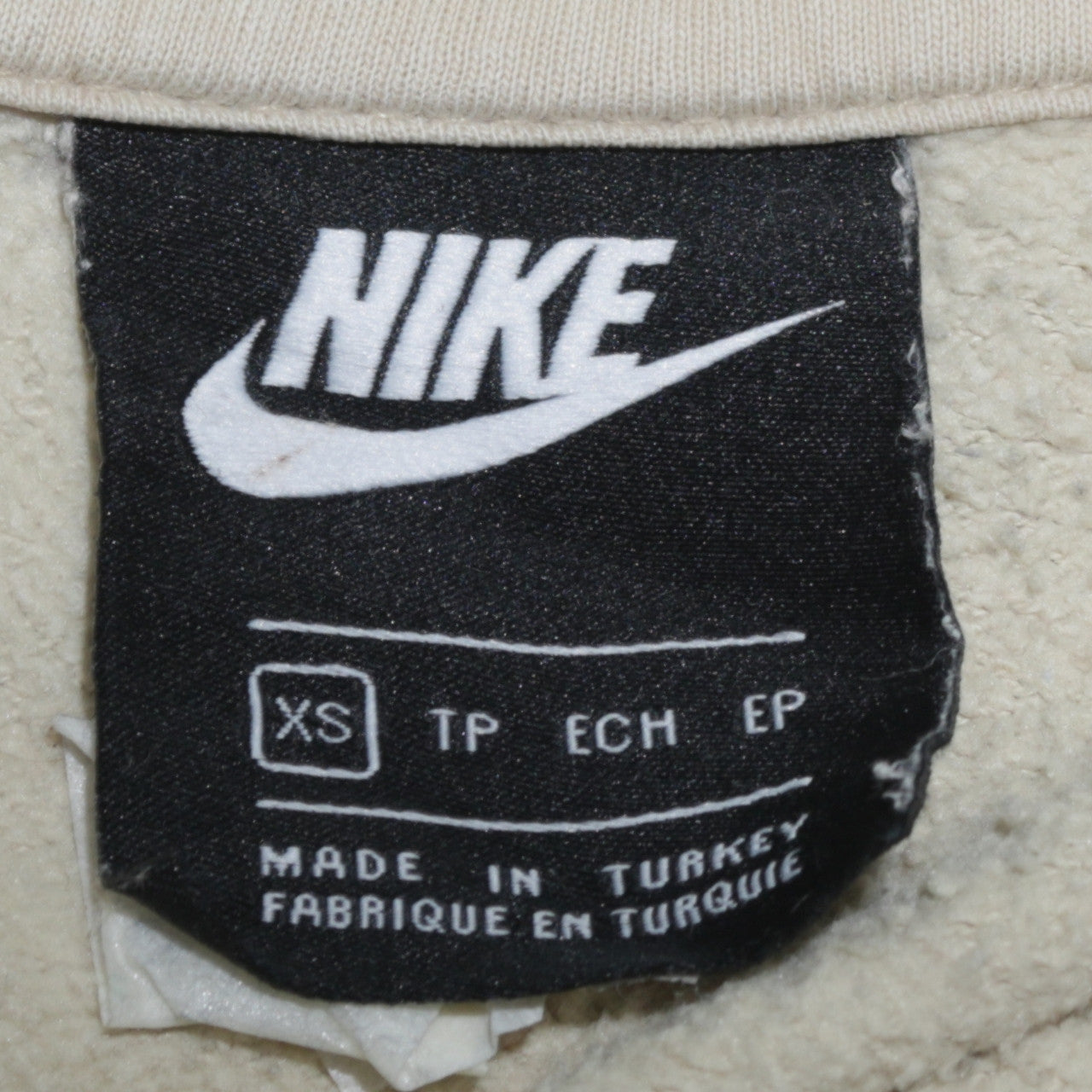 Nike Women's Beige XS Pullover Hoodie with Logo Detail